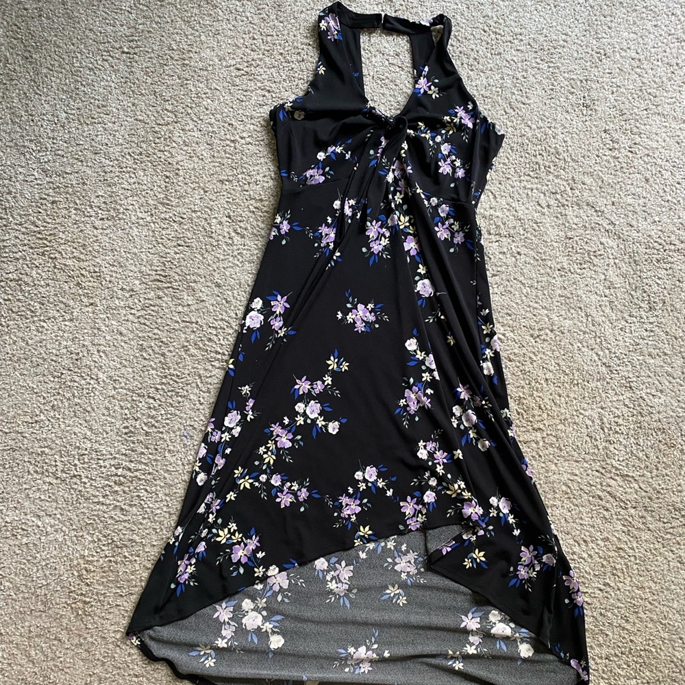 Candies black floral dress (xs)